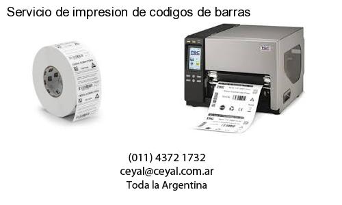Servicio de impresion de codigos de barras