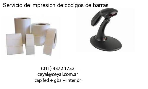 Servicio de impresion de codigos de barras
