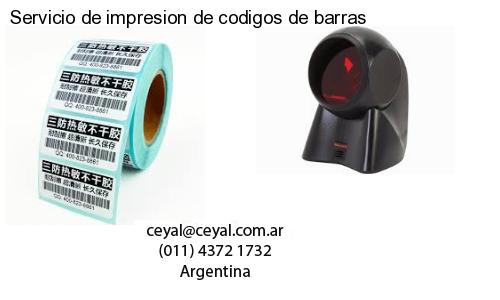 Servicio de impresion de codigos de barras