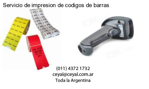 Servicio de impresion de codigos de barras