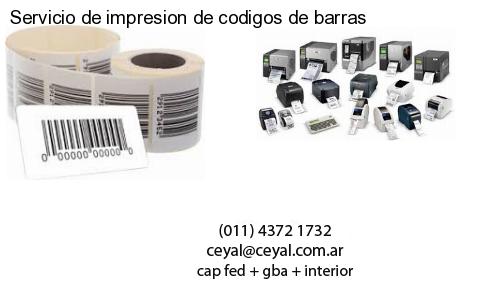 Servicio de impresion de codigos de barras