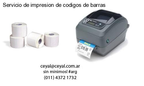 Servicio de impresion de codigos de barras