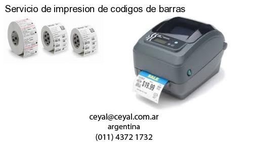 Servicio de impresion de codigos de barras