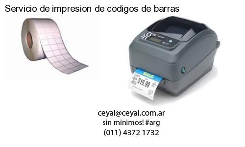 Servicio de impresion de codigos de barras