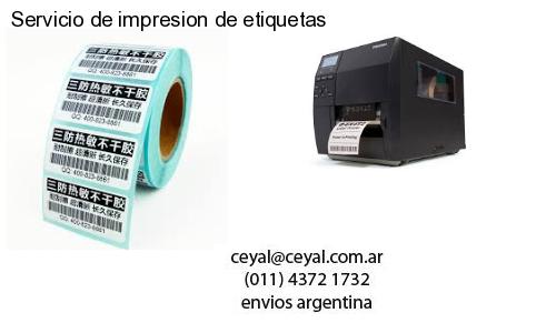 Servicio de impresion de etiquetas