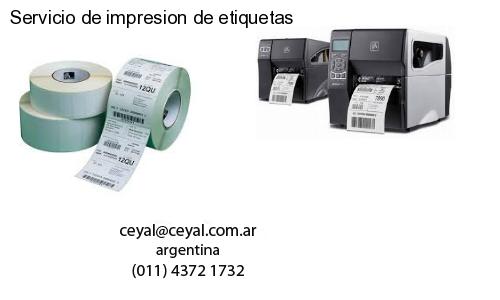 Servicio de impresion de etiquetas