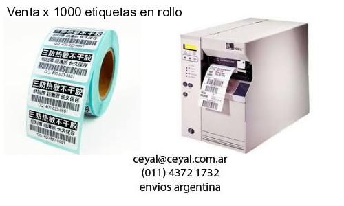 Venta x 1000 etiquetas en rollo