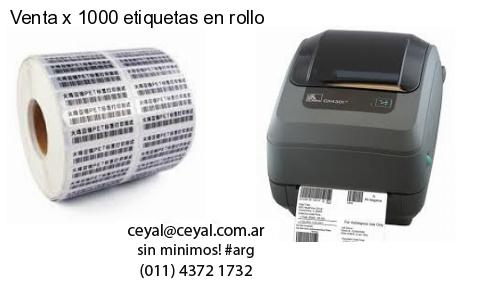 Venta x 1000 etiquetas en rollo