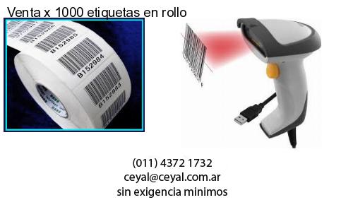 Venta x 1000 etiquetas en rollo