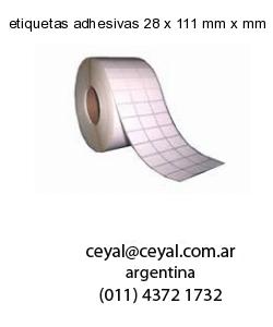 etiquetas adhesivas 28 x 111 mm x mm
