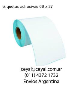 etiquetas adhesivas 68 x 27