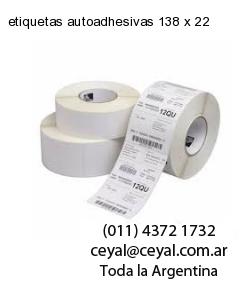 etiquetas autoadhesivas 138 x 22