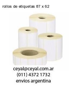 rollos de etiquetas 87 x 62