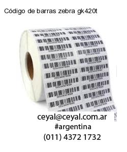 Código de barras zebra gk420t