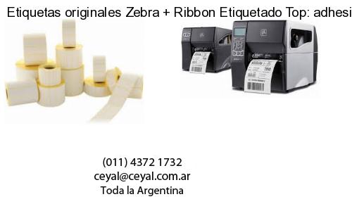 Etiquetas originales Zebra   Ribbon Etiquetado Top: adhesivo   ribbo