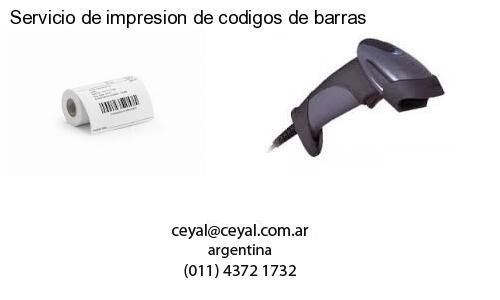Servicio de impresion de codigos de barras
