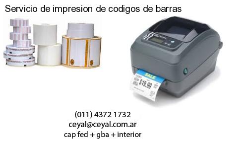 Servicio de impresion de codigos de barras
