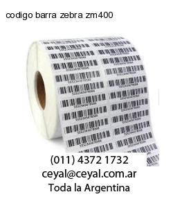 codigo barra zebra zm400