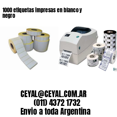1000 etiquetas impresas en blanco y negro