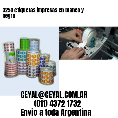 3250 etiquetas impresas en blanco y negro