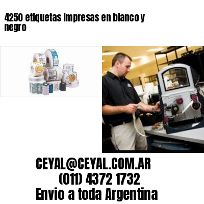 4250 etiquetas impresas en blanco y negro