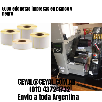 5000 etiquetas impresas en blanco y negro
