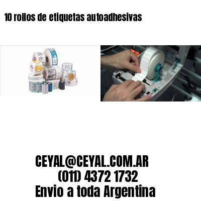 10 rollos de etiquetas autoadhesivas