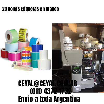 20 Rollos Etiquetas en Blanco