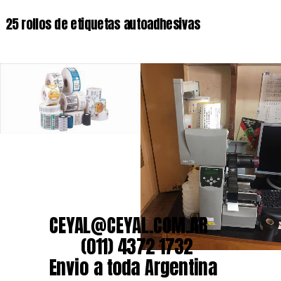 25 rollos de etiquetas autoadhesivas