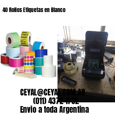 40 Rollos Etiquetas en Blanco