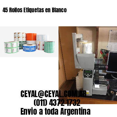 45 Rollos Etiquetas en Blanco