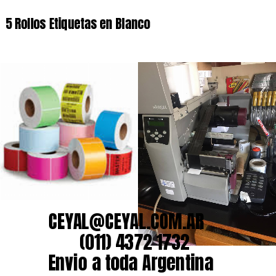 5 Rollos Etiquetas en Blanco