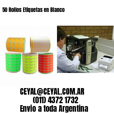 50 Rollos Etiquetas en Blanco
