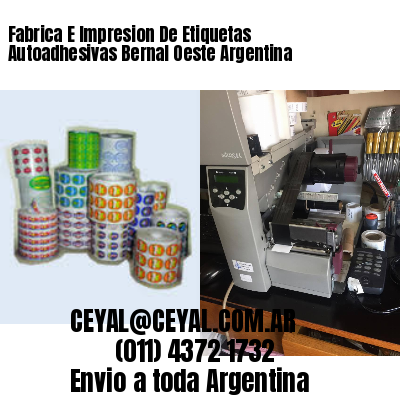 Fabrica E Impresion De Etiquetas Autoadhesivas Bernal Oeste Argentina