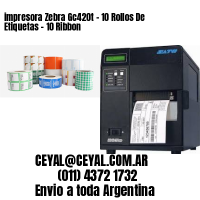impresora Zebra Gc420t – 10 Rollos De Etiquetas – 10 Ribbon