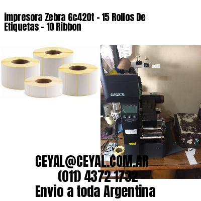 impresora Zebra Gc420t – 15 Rollos De Etiquetas – 10 Ribbon