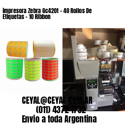 impresora Zebra Gc420t – 40 Rollos De Etiquetas – 10 Ribbon