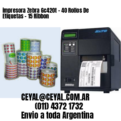 impresora Zebra Gc420t – 40 Rollos De Etiquetas – 15 Ribbon