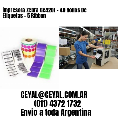 impresora Zebra Gc420t – 40 Rollos De Etiquetas – 5 Ribbon