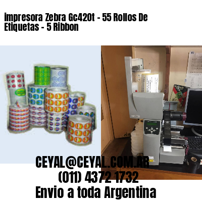impresora Zebra Gc420t – 55 Rollos De Etiquetas – 5 Ribbon