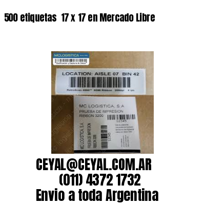 500 etiquetas  17 x 17 en Mercado Libre