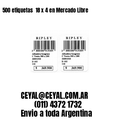 500 etiquetas  18 x 4 en Mercado Libre