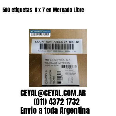 500 etiquetas  6 x 7 en Mercado Libre