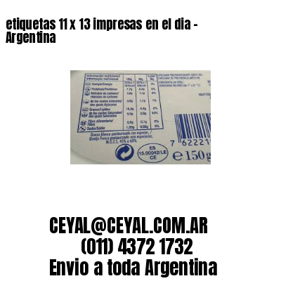 etiquetas 11 x 13 impresas en el dia - Argentina