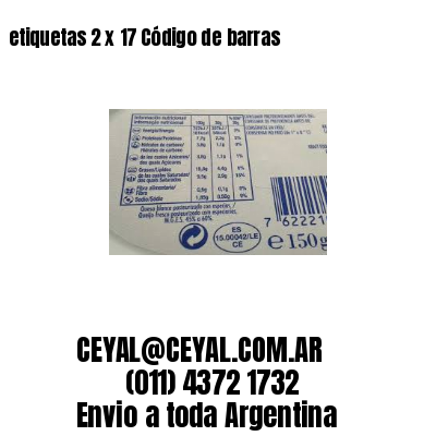 etiquetas 2 x 17 Código de barras