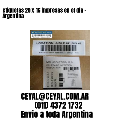 etiquetas 20 x 16 impresas en el dia – Argentina