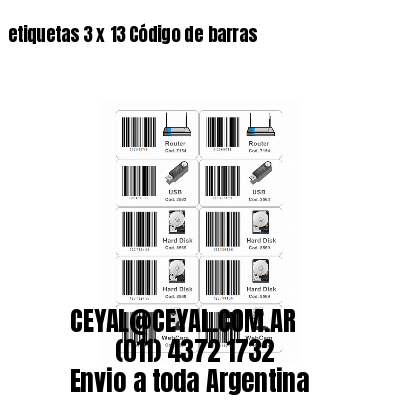 etiquetas 3 x 13 Código de barras