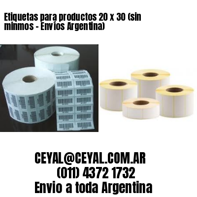 Etiquetas para productos 20 x 30 (sin minmos – Envíos Argentina)