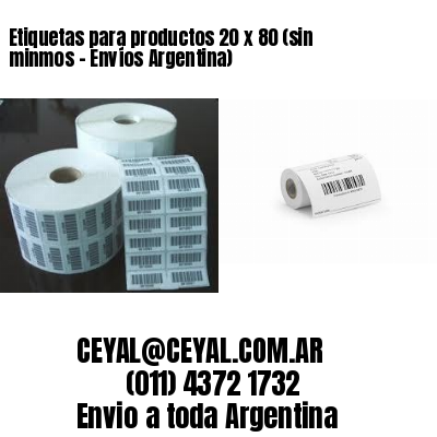Etiquetas para productos 20 x 80 (sin minmos – Envíos Argentina)