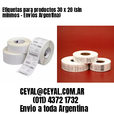 Etiquetas para productos 30 x 20 (sin minmos – Envíos Argentina)